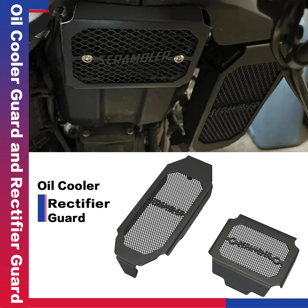 

For Ducati Scrambler800 Scrambler 800 2015-2021 2022 2023 Motorcycle CNC Rectifier Guard Oil Cooler Guard Grille Cover Protector