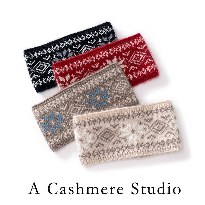 Kaschmir-Stirnbänder für Damen, weich gestrickt, warm, für Mädchen, elastische Wolle, Haarbänder für Haarschmuck, Weihnachtskollektion