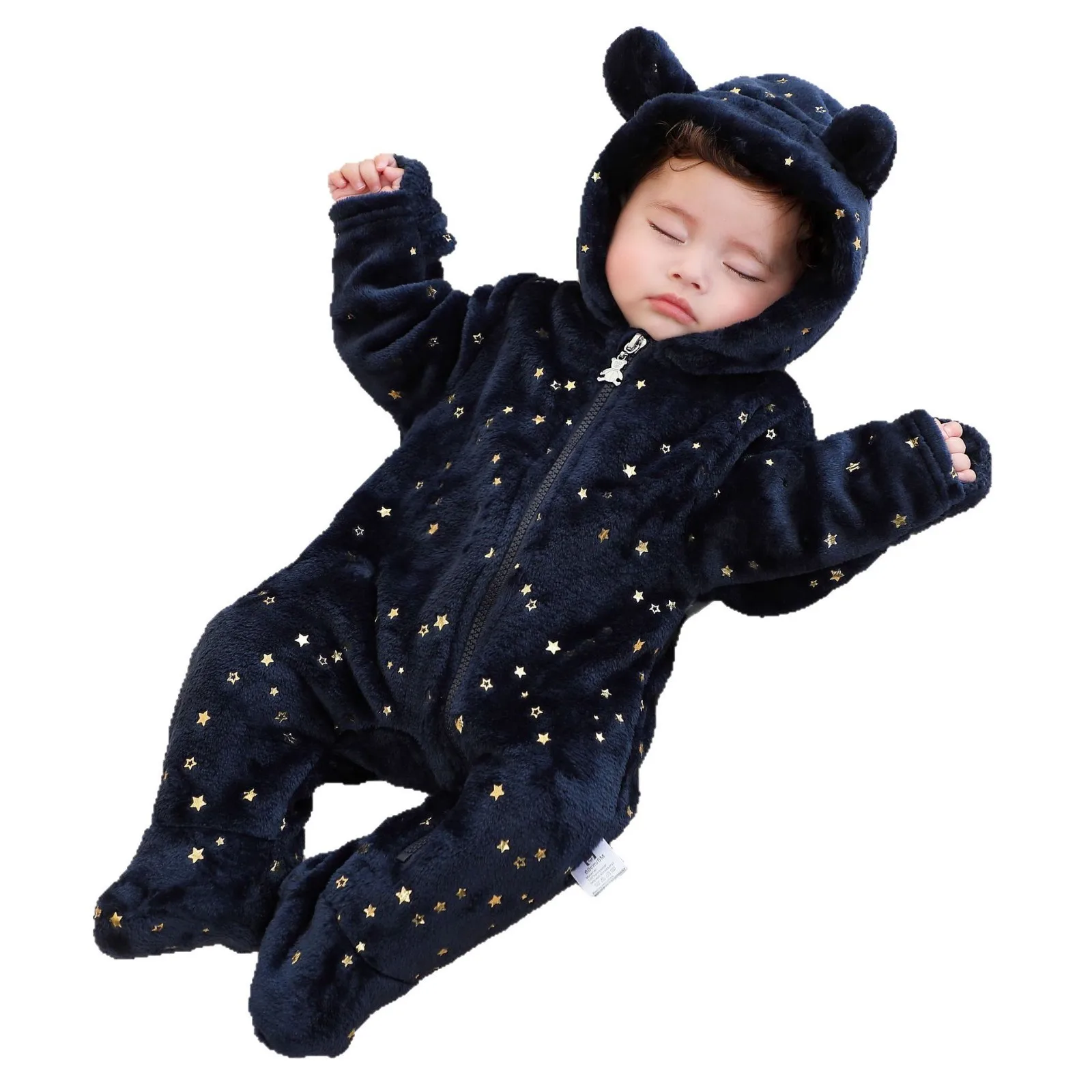 Cute Cartoon Baby Rompers Soft Warm Pajamas Infant Animal Costume Zipper Jumpsuit Outfit Clothes for Boy Girl Newborn 0-12Months