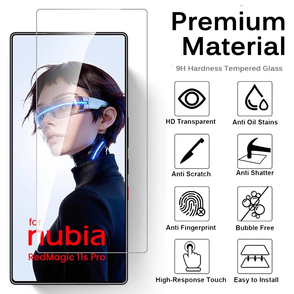 Premium 9H Clear Tempered Glass Screen Protector Film - 5-Pack