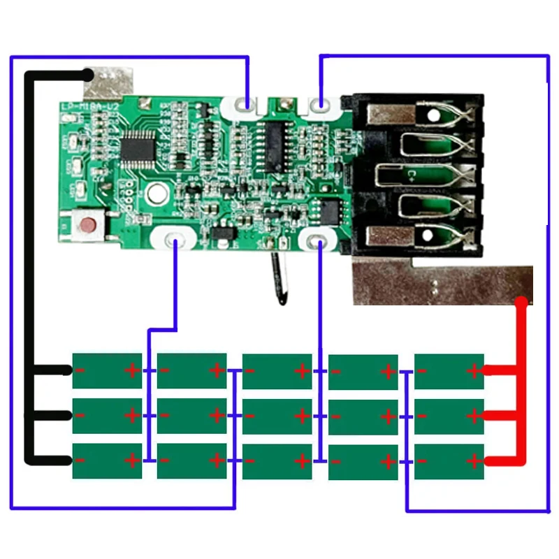 21700 M18 리튬 배터리 케이스 박스 용 밀워키 18V 리튬 이온 배터리 하우징 용 BMS PCB 충전 보호 회로 기판