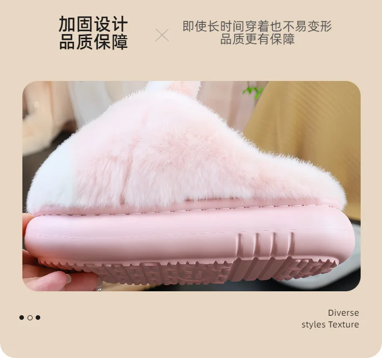 Lustige stereoskopische Kaninchenschuhe für Damen, 2025, Designer-Tier, flauschige Hausschuhe, weibliche Eva-Wolke, pelzige Slides-Schuhe – Detail 13