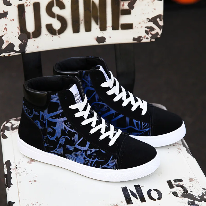 High Top Causal Shoes for Men Fashion Platform Sneakers All