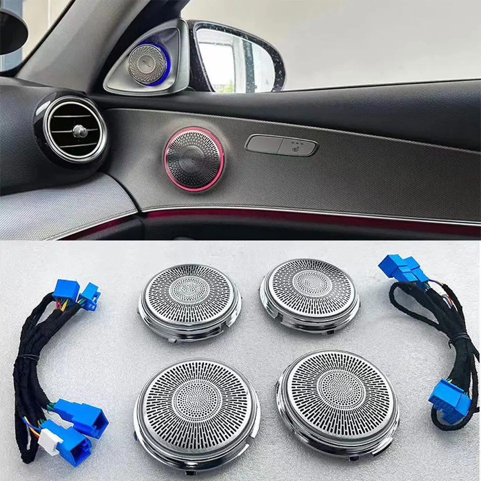 Car Audio Speaker Cover Grille - Stainless Steel Door Speaker Decoration For Mercedes-Benz E Class, C Class, GLC (W213, W205, X253)