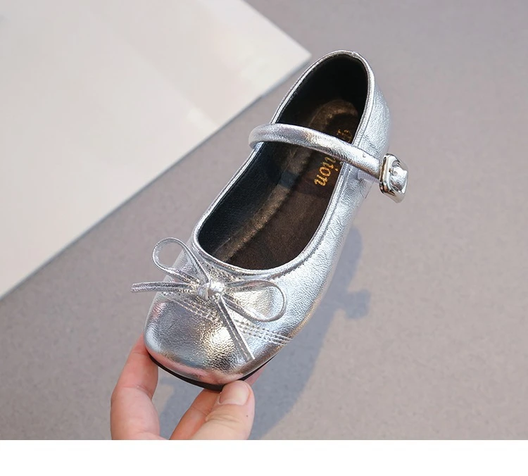 2025 Frühling Herbst Mädchen Prinzessin Lederschuhe Mode Kinder Mary Janes Simple Classic mit Schleife-Knoten Chic Größe 26-37 Nagelneu – Detail 13