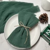 10pcs 32x32cm Wholesale Christmas Red Gauze Cotton Cloth Napkins Reusable Tea Towel Wedding Party Table Decor Retro Burrs napkin 1