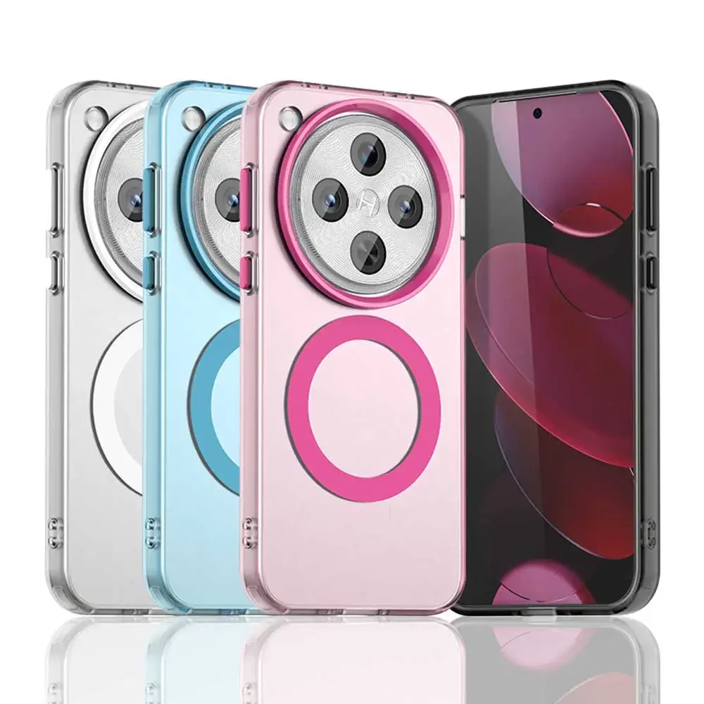 Magnetic Wireless Charging Shockproof Back Case - Candy PC + TPU Bumper