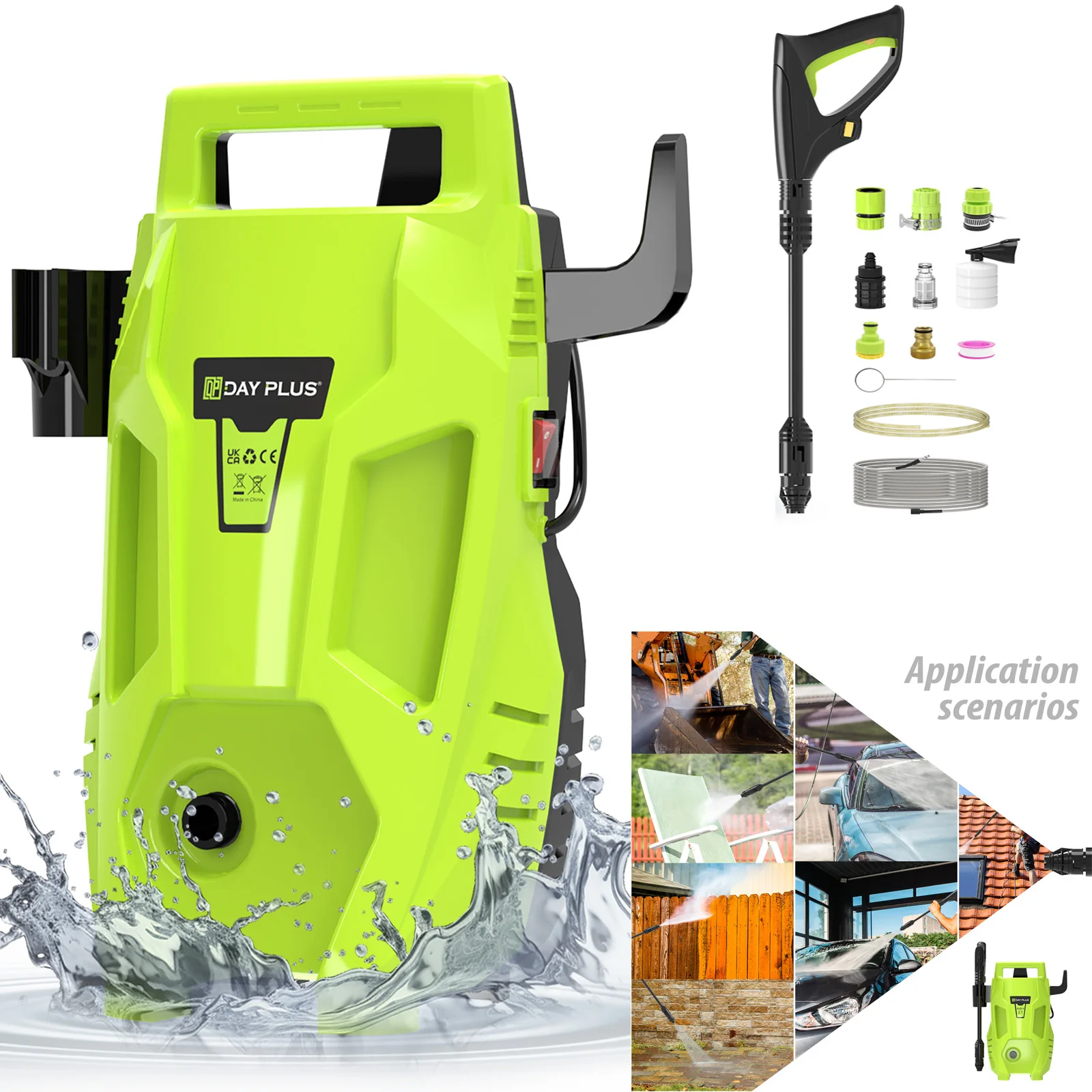5000W Electric High Pressure Washer 350Bar/5000PSI Power Jet Wash Patio Car with a flow rate of 5L/min Electric Pressure Washer