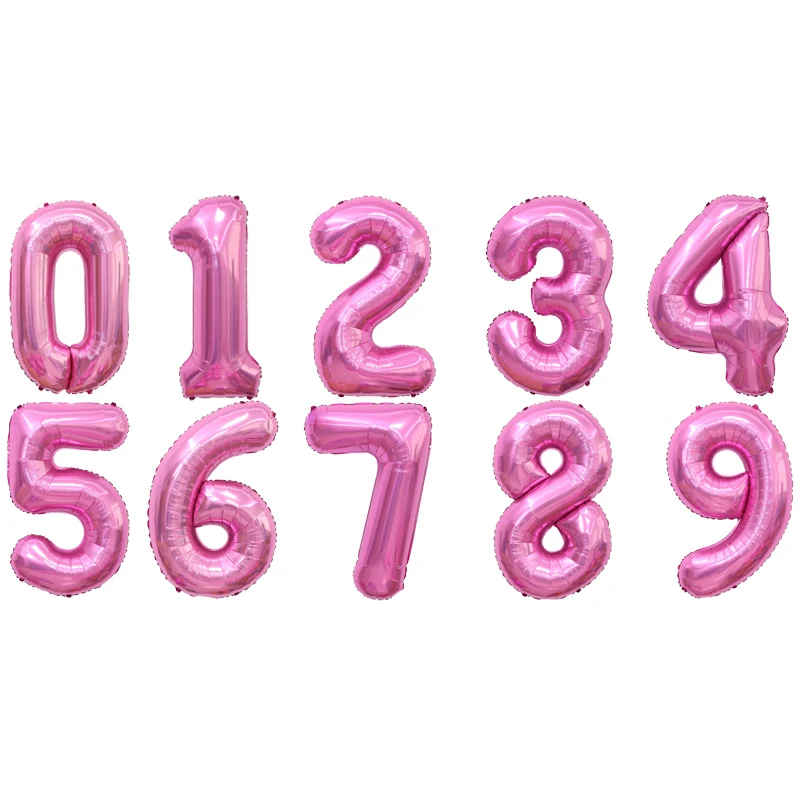 Globos de aluminio con números de 32 pulgadas, varios colores, globos con números del 0 al 9, decoraciones para fiestas de cumpleaños de adultos, suministros para fiestas de bodas