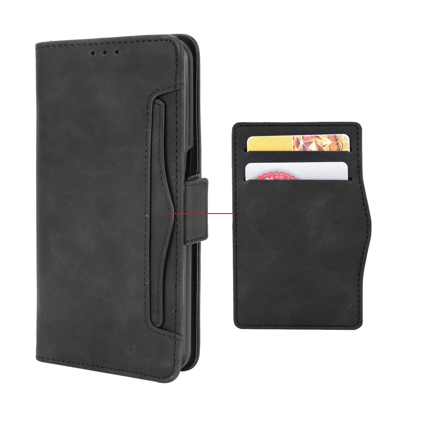 Elegant Retro Leather Multi-Function Wallet Flip Case with Anti-Drop Protection