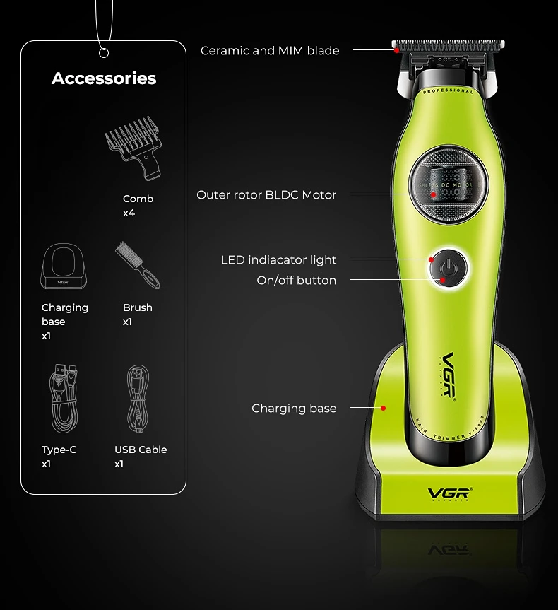 Trimmer Professional Hair Cutting Machine Electric Hair Clipper External Rotor M