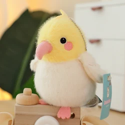 Colorful Soft Bird Plush Keychain Pendant Gift - About 11cm (Yellow white Parrot)