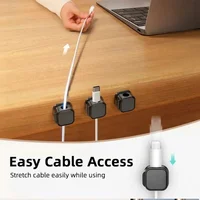 Magnetic Cable Organizer 1/3/6 PCS Cable Management Wire Keeper Wall Data Cable Clips Winder Adjustable Cord Holder Under Desk 3