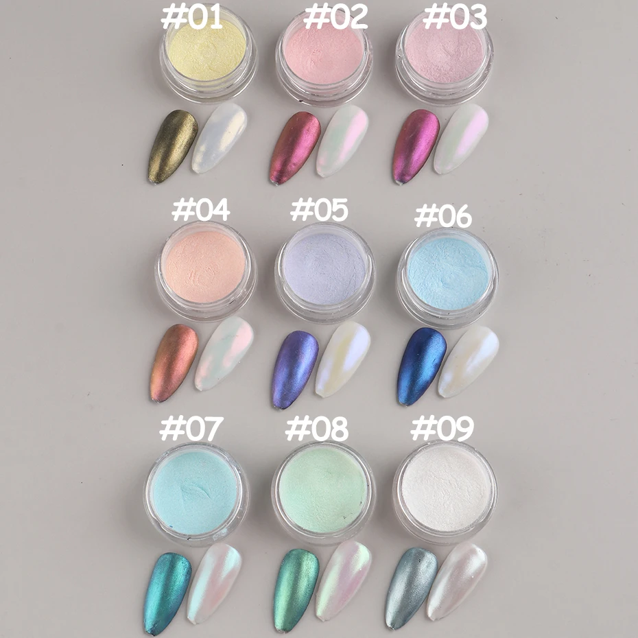 Nail Powder Nail Glitter Nail Pigment Nail Decoration Nail Decorations 1 Box Aurora Nail Fairy Powder Pigment Pearl White Rubbing on Nail Art Glitter Dust Chrome Manicure Holographic Decorations TRX