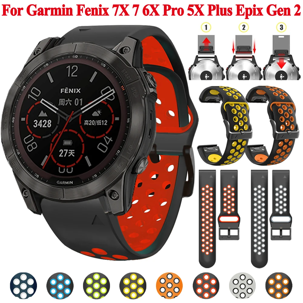 

Сменный ремешок для наручных часов, браслет для Garmin S62 Fenix 7X 7 6 6X Pro 5 5X Plus Instinct Epix 2 Quickfit, 26 мм 22 мм