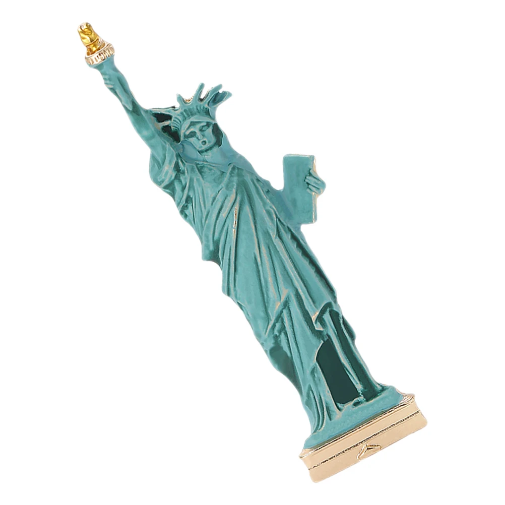 Zinc Alloy Statue of Liberty Enamel Brooch Pin