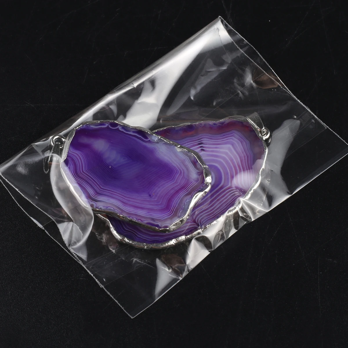 Přírodní kámen přívěsky sliver pokovené nepravidelný krájet fialový broušené sklo pro módní šperků vytváření DIY ženy řetízek dárky