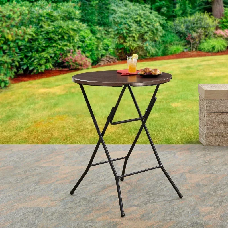 

Mainstays 31" Round High-Top Folding Table, Walnut foldable table study table outdoor table