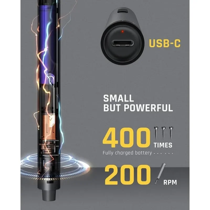 Fanttik E1 MAX 3.7V Mini Electric Screwdriver Precision Electric Screwdriver 50-in-1 Magnetic Bits Max 3 N.m Magnetic Storage