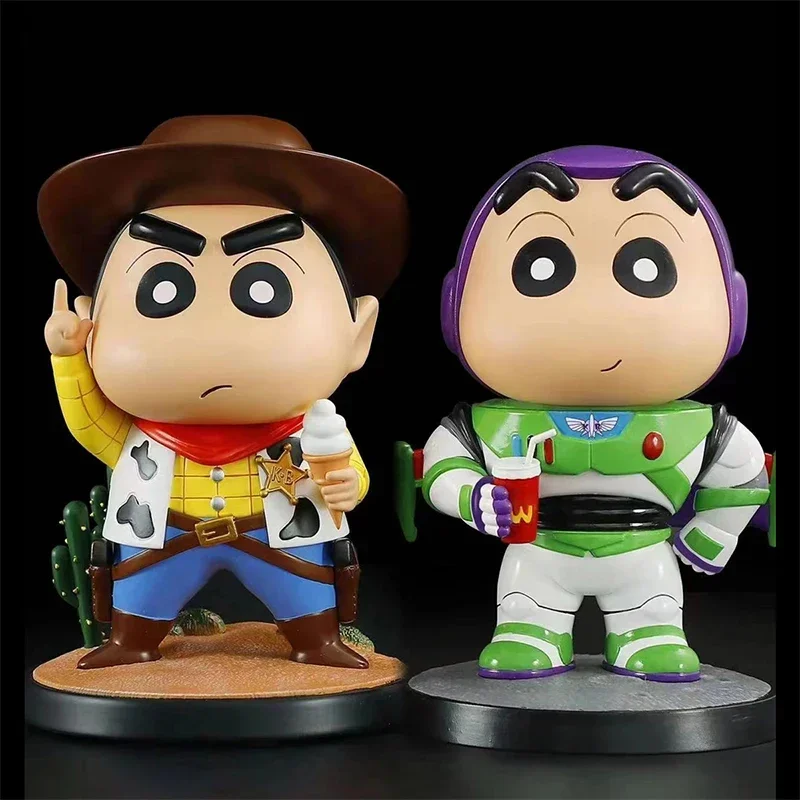 

Crayon Shin-chan Buzz Astronaut Shin-chan & Cowboy Dick Shin-chan 17cm Pvc Figure Desktop Decoration Car Desktop Ornament Gift