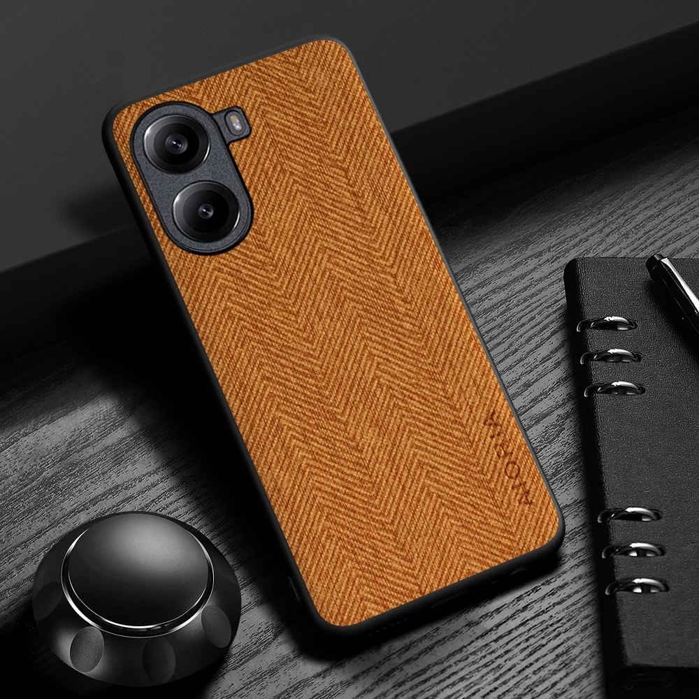 Elegant Leather Wood Grain Cover - Simple, Lightweight, and Durable Case
