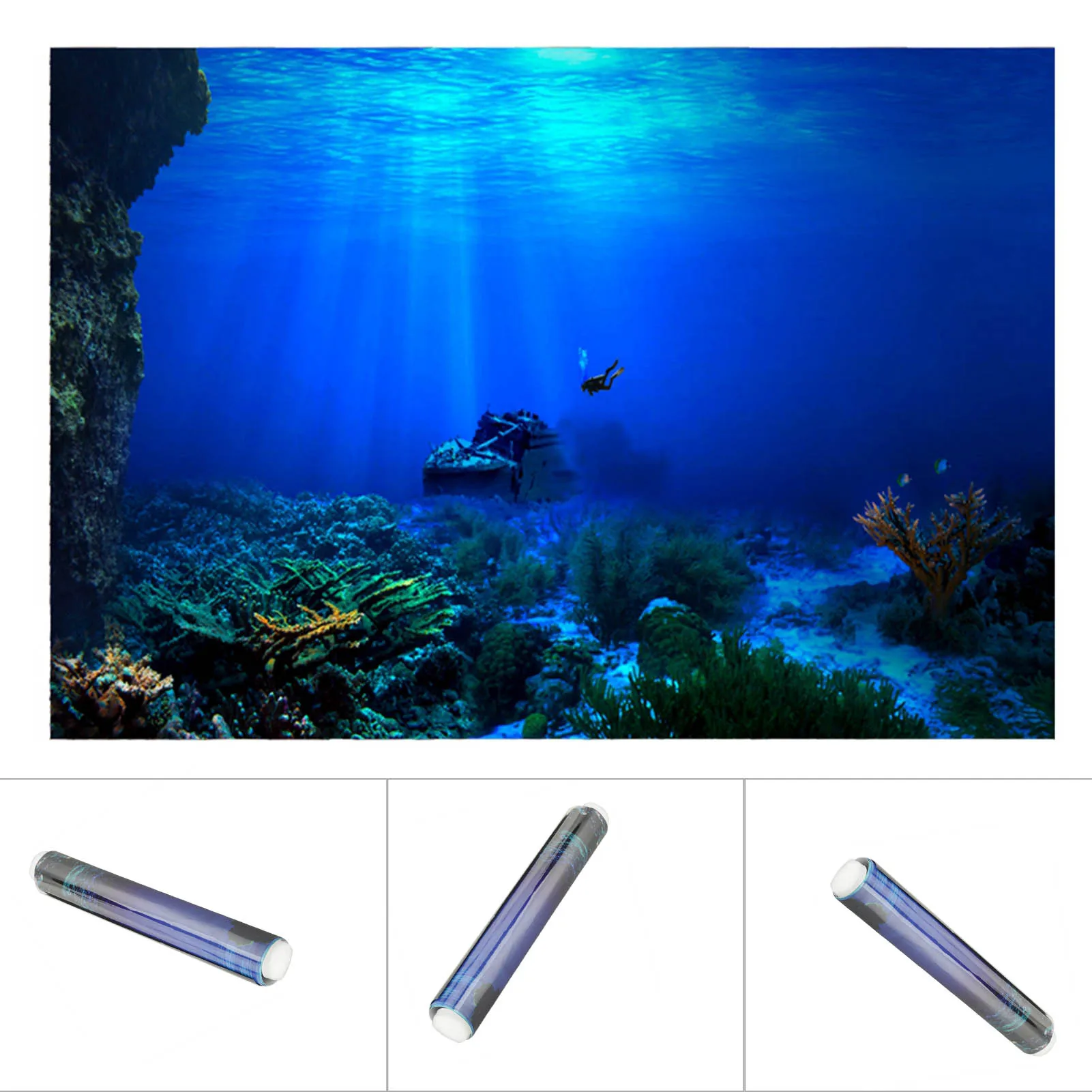 Poster Adhesive Seaworld Background for Aquarium Fish Decoration fish tank decorations fish tank backdrop