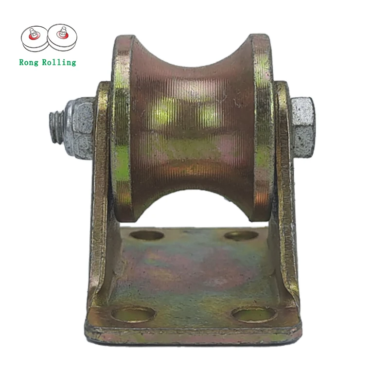 Polia da Porta Deslizante do U-sulco Superfície Dobro do Rolamento Galvanizada 45 Aço Corpo Principal Suporte do Ferro 1.2 Inch Pcs