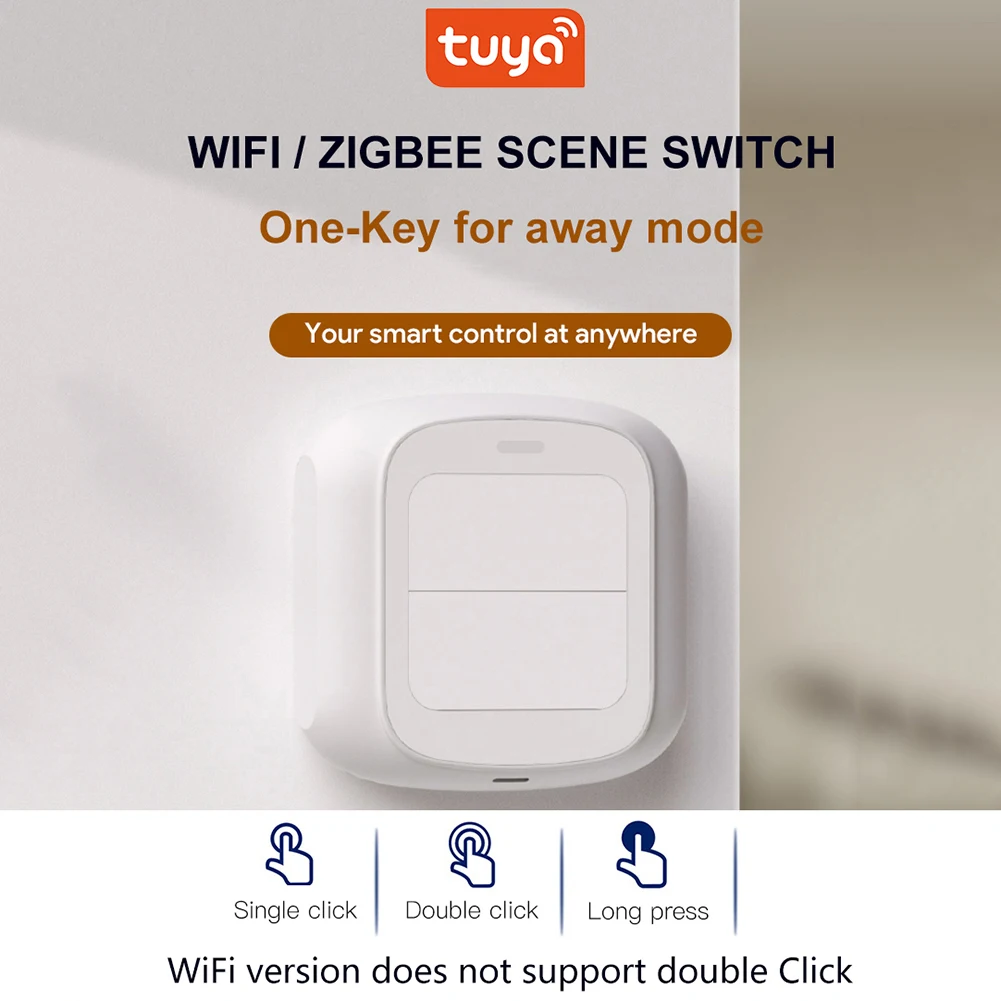 

Беспроводной кнопочный переключатель Tuya, Wi-Fi контроллер для умного дома ZigBee