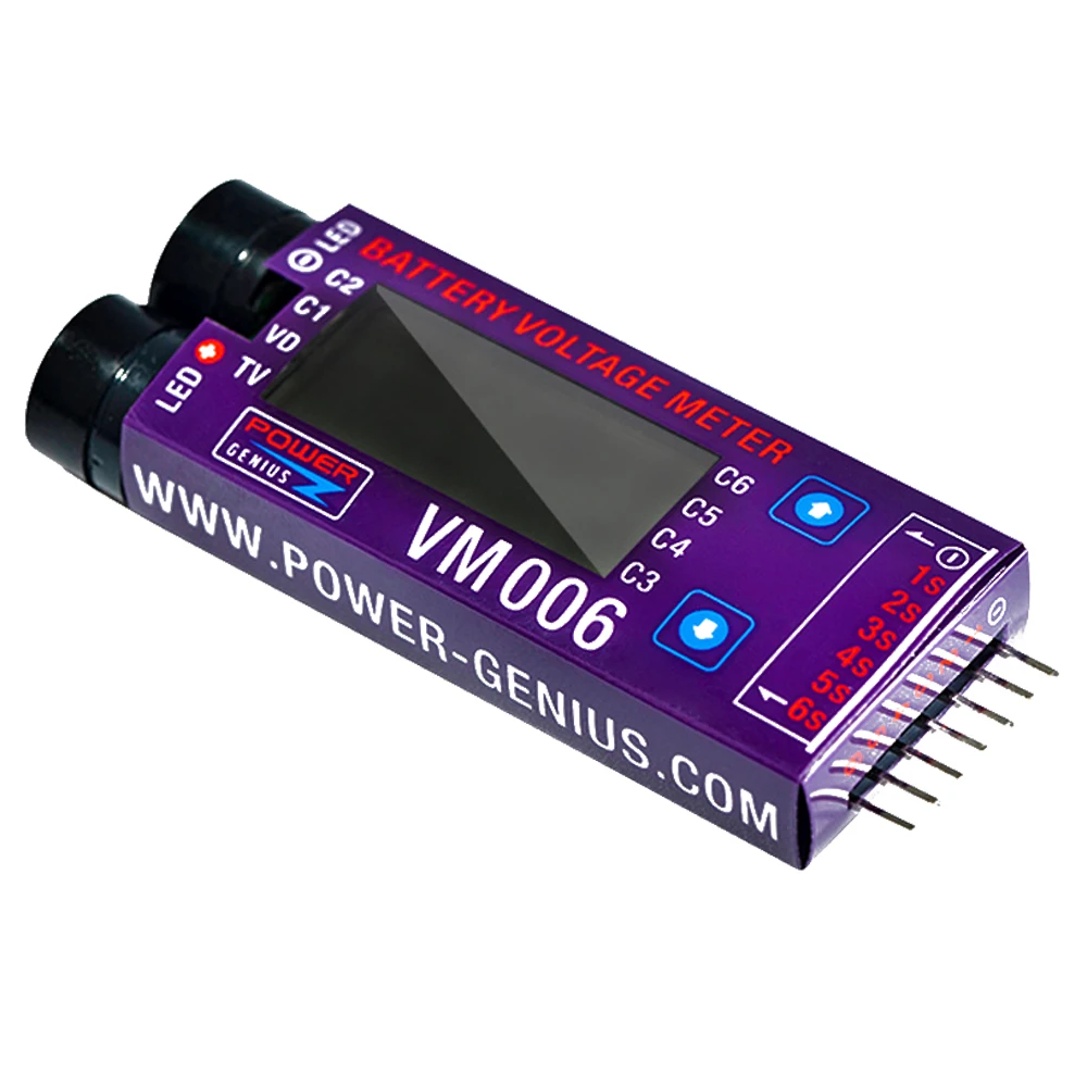 RC Battery Voltage Meter 1pcs Voltage Meter VM006 1-6S LiPo Battery Accurate Battery Voltage Meter LCD Liquid Crystal Display Alarm RC