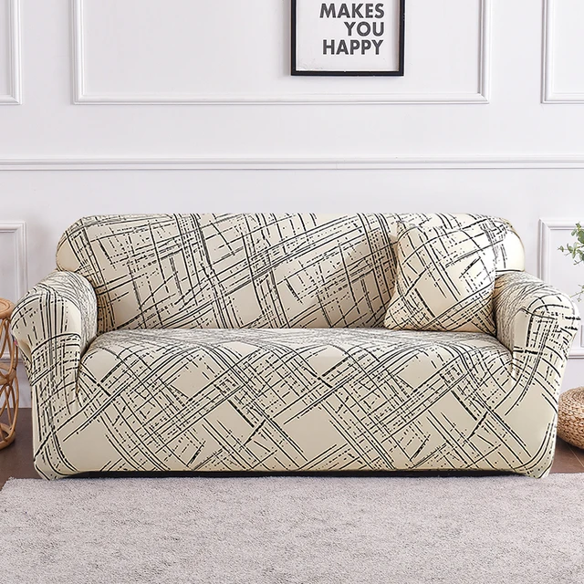 Elastic Sofa Covers for Living Room Geometric ArmChair Loveseat Couch Cover Corner L Shaped Sofa