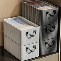 Folding Metal Frame Clothes Storage Box Large Capacity Pants Storage Box Household Moisture-proof Closet Organizer Storage Boxes 2