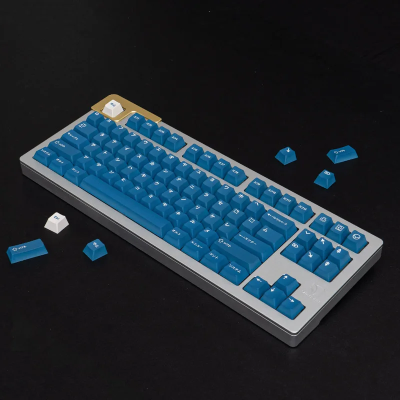 GMK WoB KATAKANA Black/Blue 129 Keys PBT Keycap Cherry Profile For