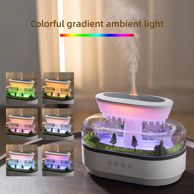 Aroma Humidifier Raindrop Air Humidifier Colorful Light White Noise Essemtial Oil Diffuser Home Ultrasonic Fragrance Diffuser 2