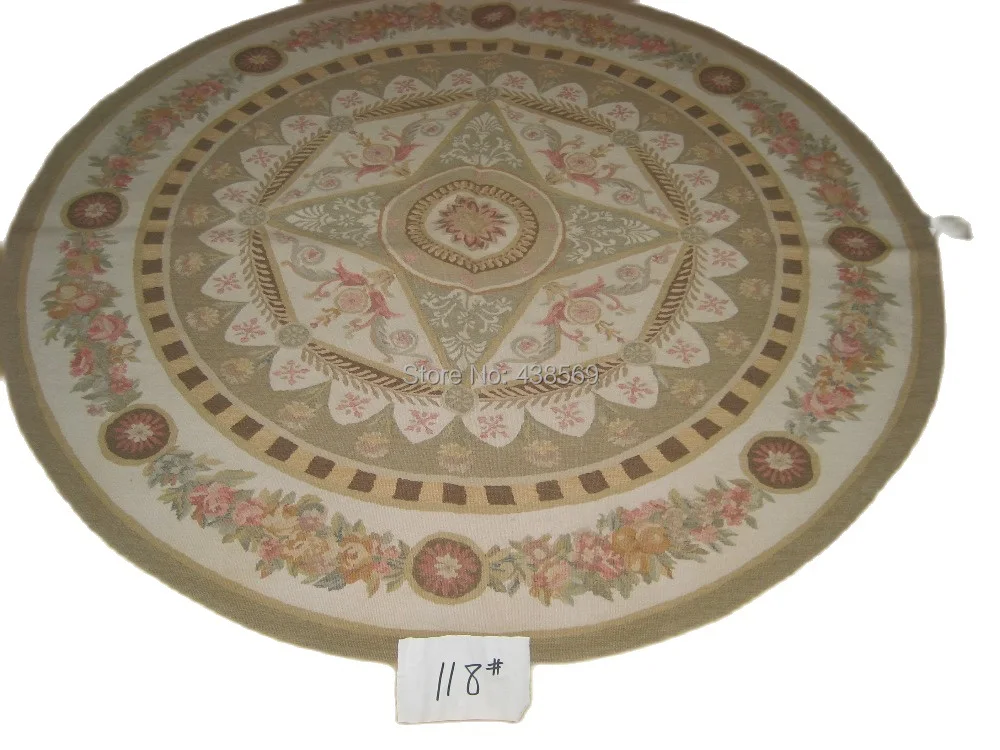 Free shipping 5'X5' Round French Aubusson Woolen carpets New Store Openning with wholesale prices for all stocks rugs | Дом и сад