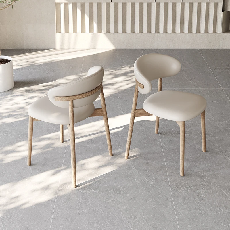 

Cream style dining chair, modern minimalist backrest, dining table and chair, home minimalist casual negotiation chair