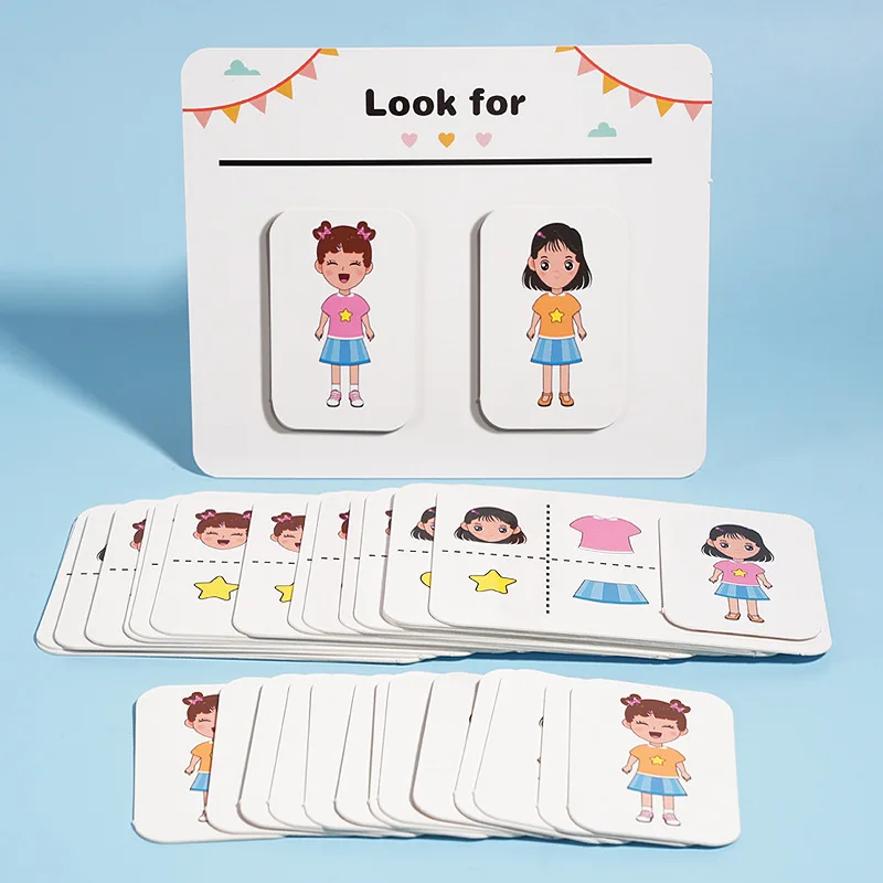 Children Shape Matching Games Sensory Toys Montessori Cards Sorting Logical Thinking Training Party Activities Educational Toys 3