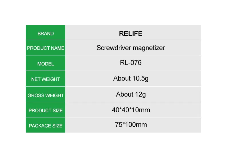 RELIFE RL-076 screwdriver magnetizer demagnetization tool,fast magnetization,durable,with a strong magnetic magnet inside drill combo