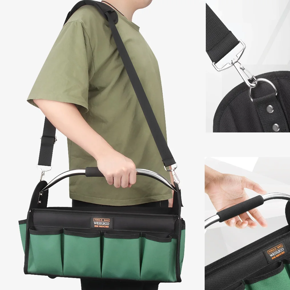 

Professional Electrician Tool Bags Heavy Duty Repair Kit Organizer Bucket with Pouch Suitcase Storage Toolbag Male Shoulder
