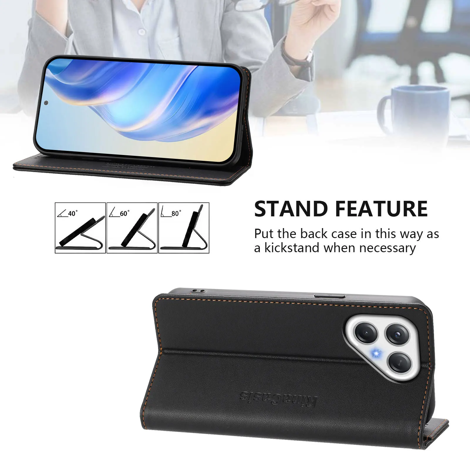 Magnetic Leather Luxury Book Wallet Case Cover