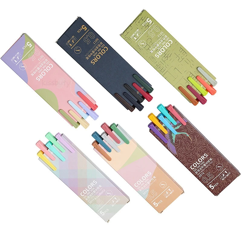 30 Farben Bunte Gelstifte Kawaii Push-Zeichen-Stifte Handkonto Journal Japan Niedliche Press-Gelstifte 0,5 mm Schule Büromaterial