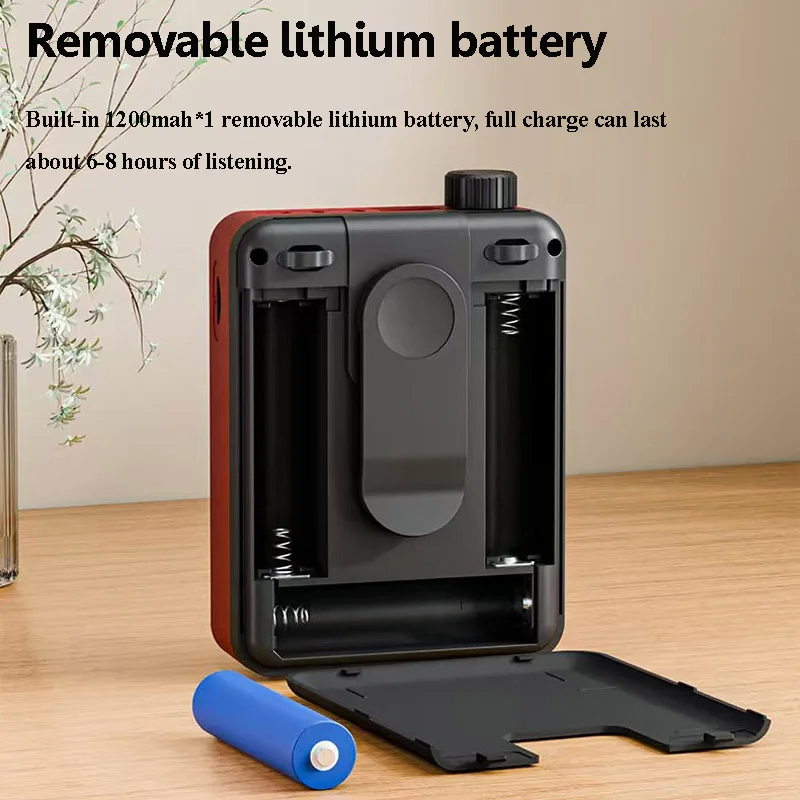 Mini Digital FM Radio HD Display 76-108mhz Radios Wireless Bluetooth 5.3 Speaker Portable Voice Amplifier with TF Card USB Slot