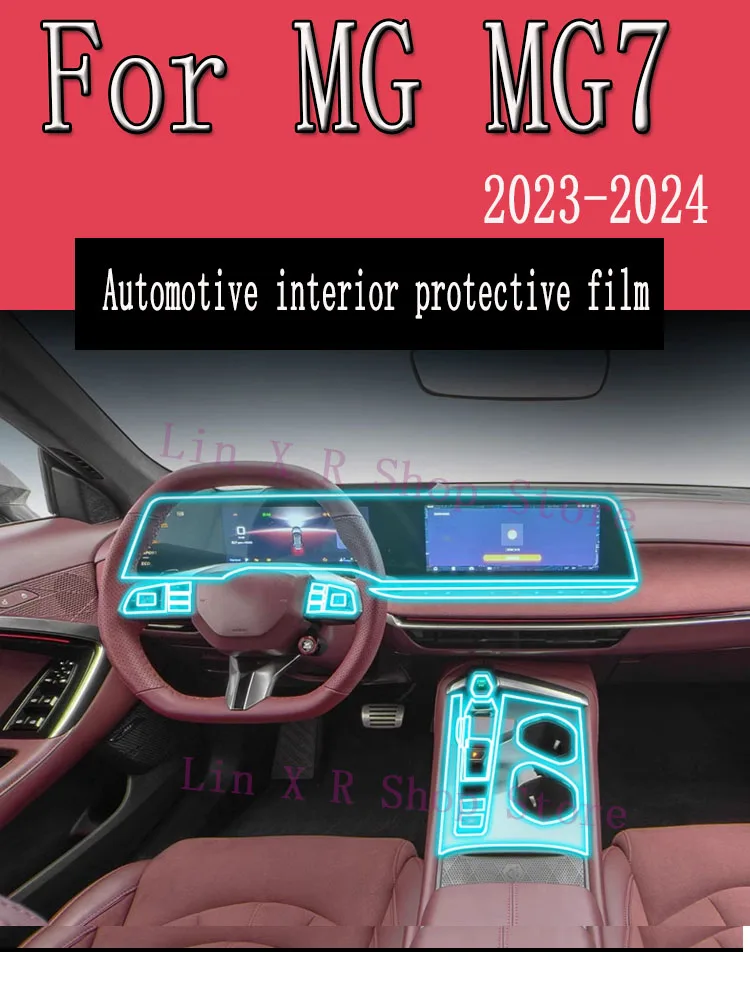 

For MG MG7 2023 2024 Gearbox Panel Navigation Screen Automotive Interior TPU Protective Film Cover Anti-Scratch