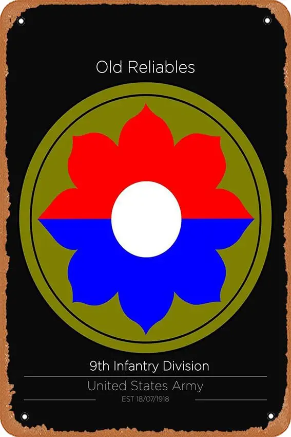 Военные подразделения США, модель 9-го пехотного подразделения muecddoa, ретро, винтажный знак декоративный металлический оловянный 8x12 дюймов.