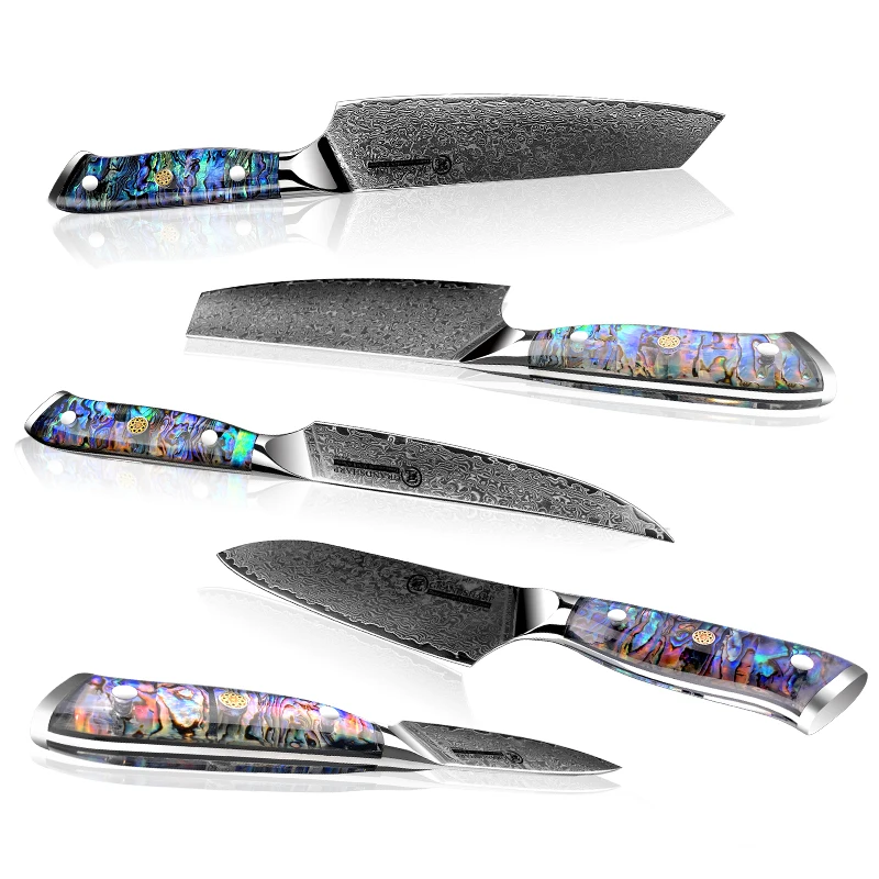 Grandsharp Professional Damascus Knife Set AUS10 High Carbon Japanese Steel  Chef Knife Cleaver Paring Steak Bread Knives 1-11PCS