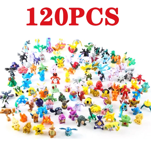 144 Style Pokemon Figure Toys Anime Pikachu Action Figure Model Ornamental Decoration Collect Toys For Children's Christmas Gift - 120pcs