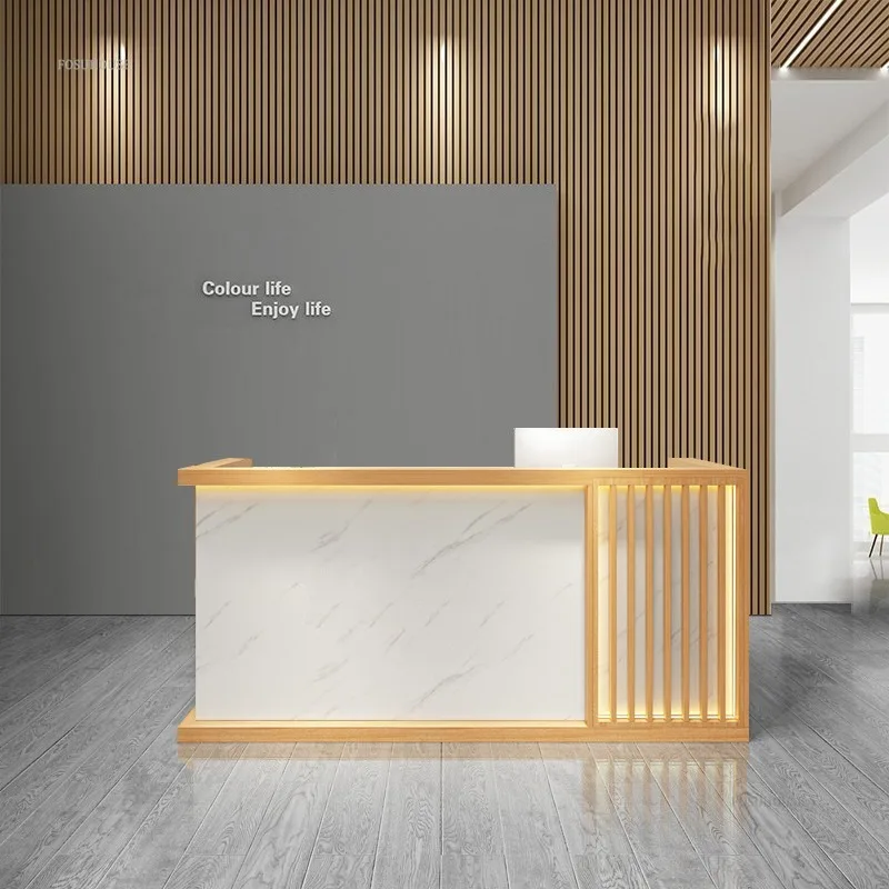 Modern Chinese Reception Desks Bar Counter Display Beauty Salon Reception Desk Cashier Counters Commercial Office Furniture H