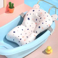 Coussin de soutien de bain pour bébé, siège flottant pliable, coussin de bain réglable pour nouveau-né, filet de sécurité pour nourrissons, hamac 2