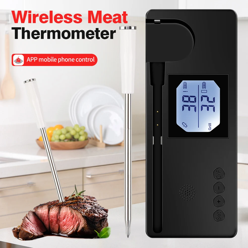 No Brand Wireless Meat Food Thermometer Bluetooth Barbecue