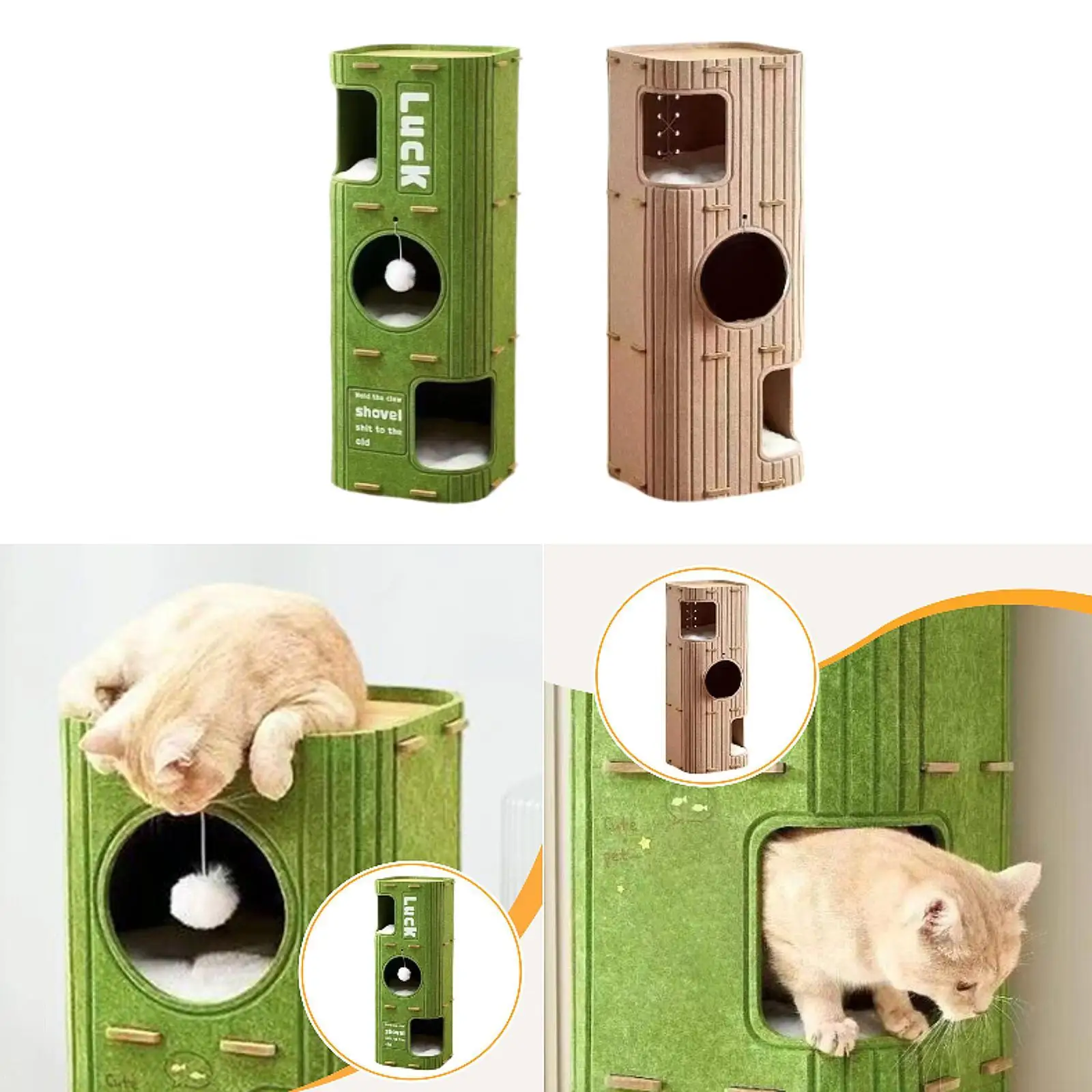 Cat Tree Felt Cat House Felt Enclosed Climbing Cave Rest Supplies Kitten Sleeping Place Hideout Pets Bed