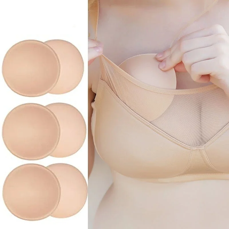 2/6/10pcs Round Soft Bra Inserts Pads Removable Sponge Bra Pads for Women Breast Push Up Enhancer Bra Pad Cups Insert Bra Bikini 2